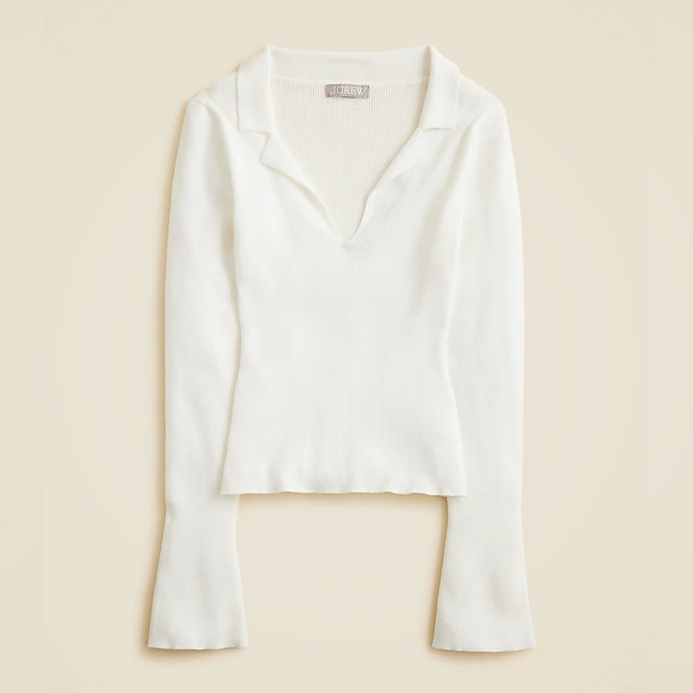 J CREW - White Long Sleeve Top/Sweater